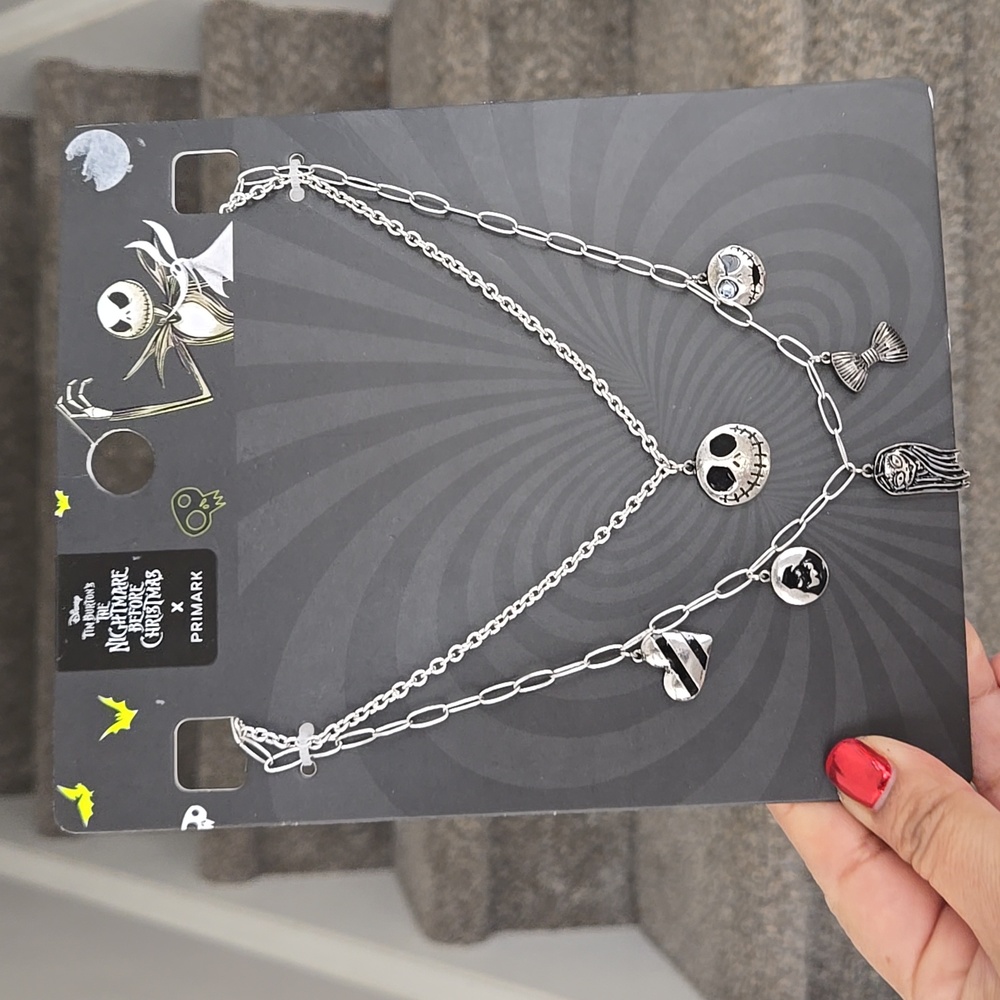 Disney Silver Nightmare Before Christmas Charm Necklace, NBC Jack Skellington